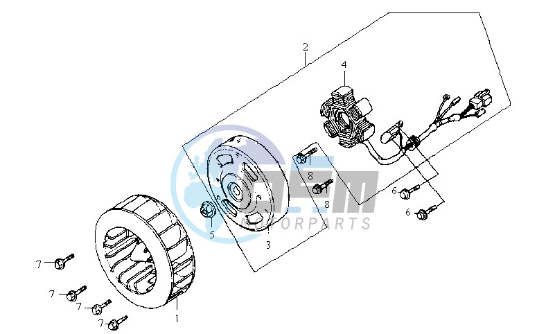 FLYWHEEL WITH MAGNETO / FAN