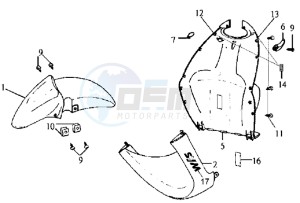 JET EURO X 50 BC ENGINE drawing FR PLATE / FRONT FENDER