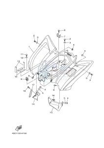 YFM90R (43DD 43DE 43DF 43DD) drawing REAR FENDER