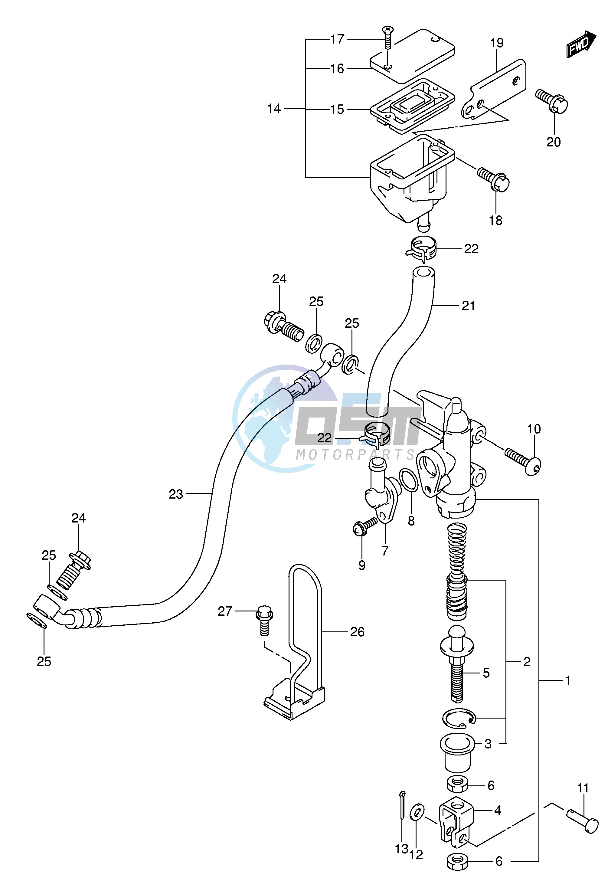 REAR MASTER CYLINDER (MODEL K4 K5 K6)