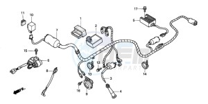 XR250R drawing WIRE HARNESS/ IGNITION COIL(CL/DK/ED/U)