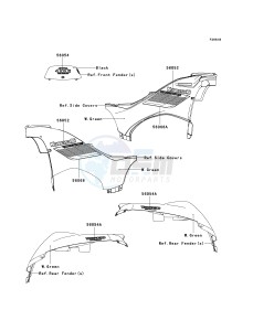 KVF 750 D [BRUTE FORCE 750 4X4I] (D8F-D9F) D8F drawing DECALS-- W.GREEN- --- D8F- -