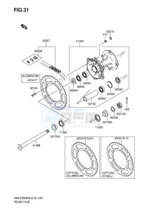 RM-Z250 (E19) drawing REAR HUB