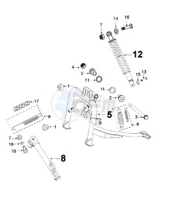 DJANGO 125 HERITAGE drawing REAR SHOCK AND STAND