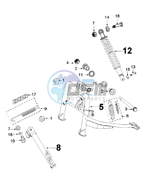 REAR SHOCK AND STAND