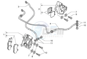 Granturismo 200 L drawing Brake calipers - Brake pipes