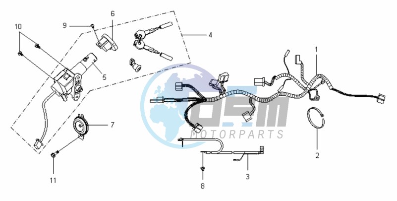 WIRING HARNASS - IGNITION LOCK - CDI UNIT