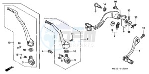 CRF450XC drawing PEDAL/KICK STARTER ARM