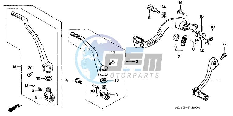 PEDAL/KICK STARTER ARM