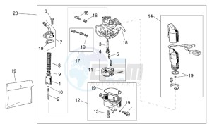 Scarabeo 100 (eng. Minarelli) drawing Carburettor