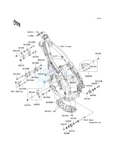 KX 250 T [KX250F] (T8F) T8F drawing FRAME FITTINGS