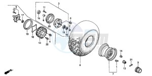 TRX300 FOURTRAX 300 drawing FRONT WHEEL