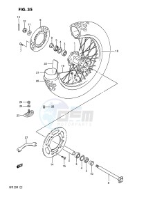 RM125 (E2) drawing REAR WHEEL (MODEL K)