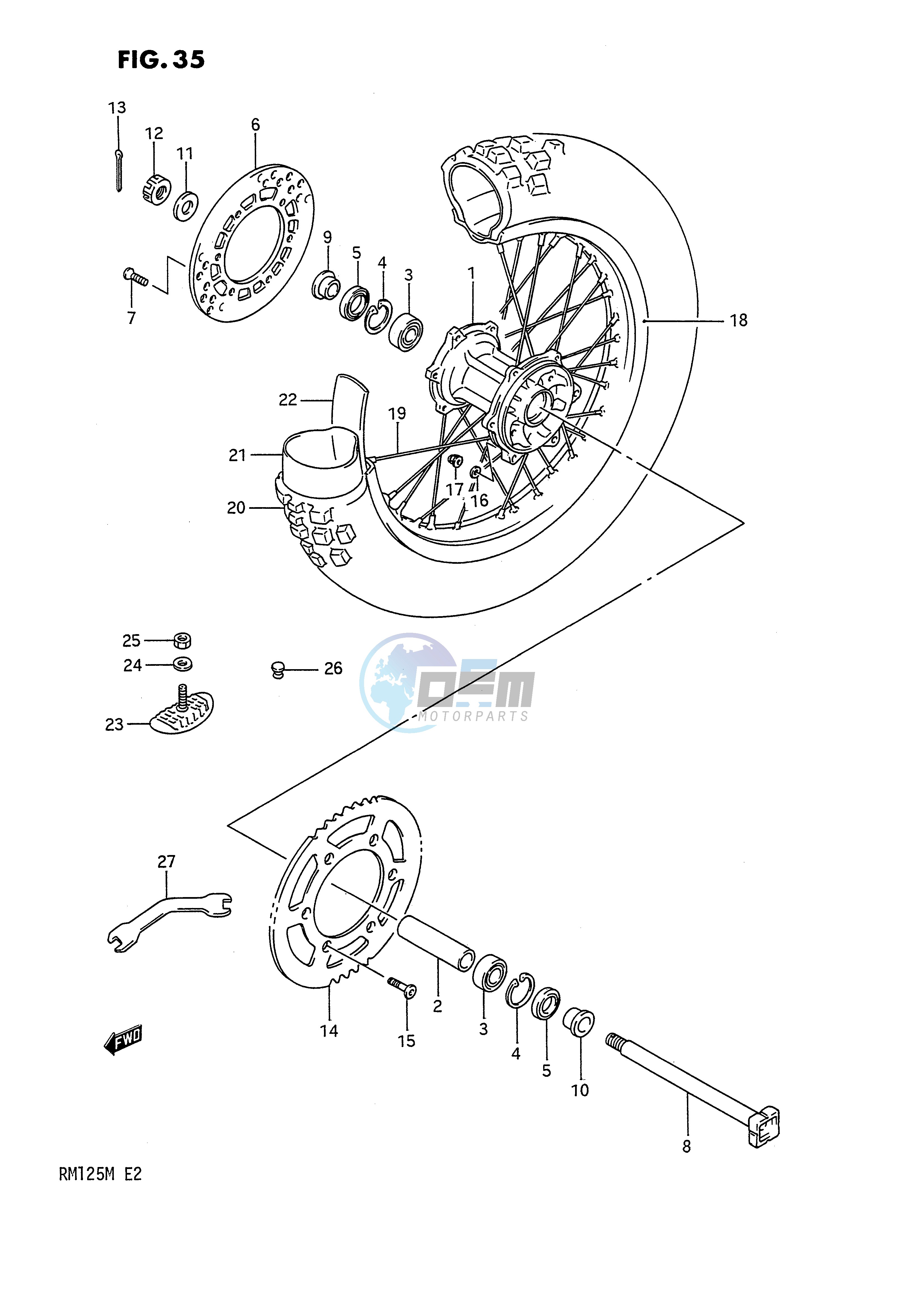 REAR WHEEL (MODEL K)