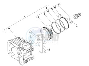 LX 150 4T USA drawing Cylinder - piston - wrist pin unit