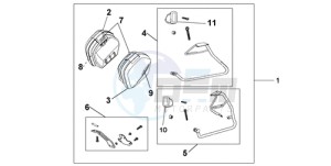 VFR800A9 France - (F / ABS CMF MME) drawing 35 LITRE PANNIER KIT SWORD SILVER MET