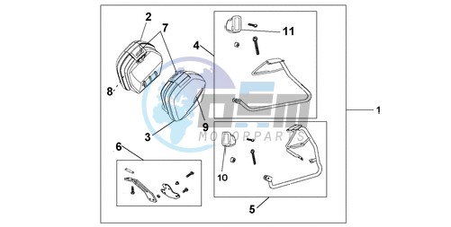 35 LITRE PANNIER KIT SWORD SILVER MET