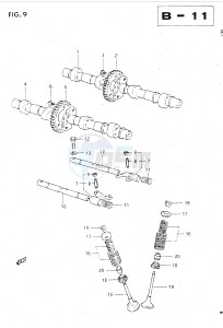 GSX500E (E39) drawing CAM SHAFT - VALVE