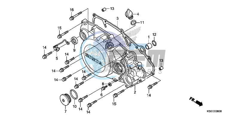 R. CRANKCASE COVER