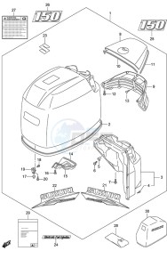 DF 150 drawing Engine Cover (White)