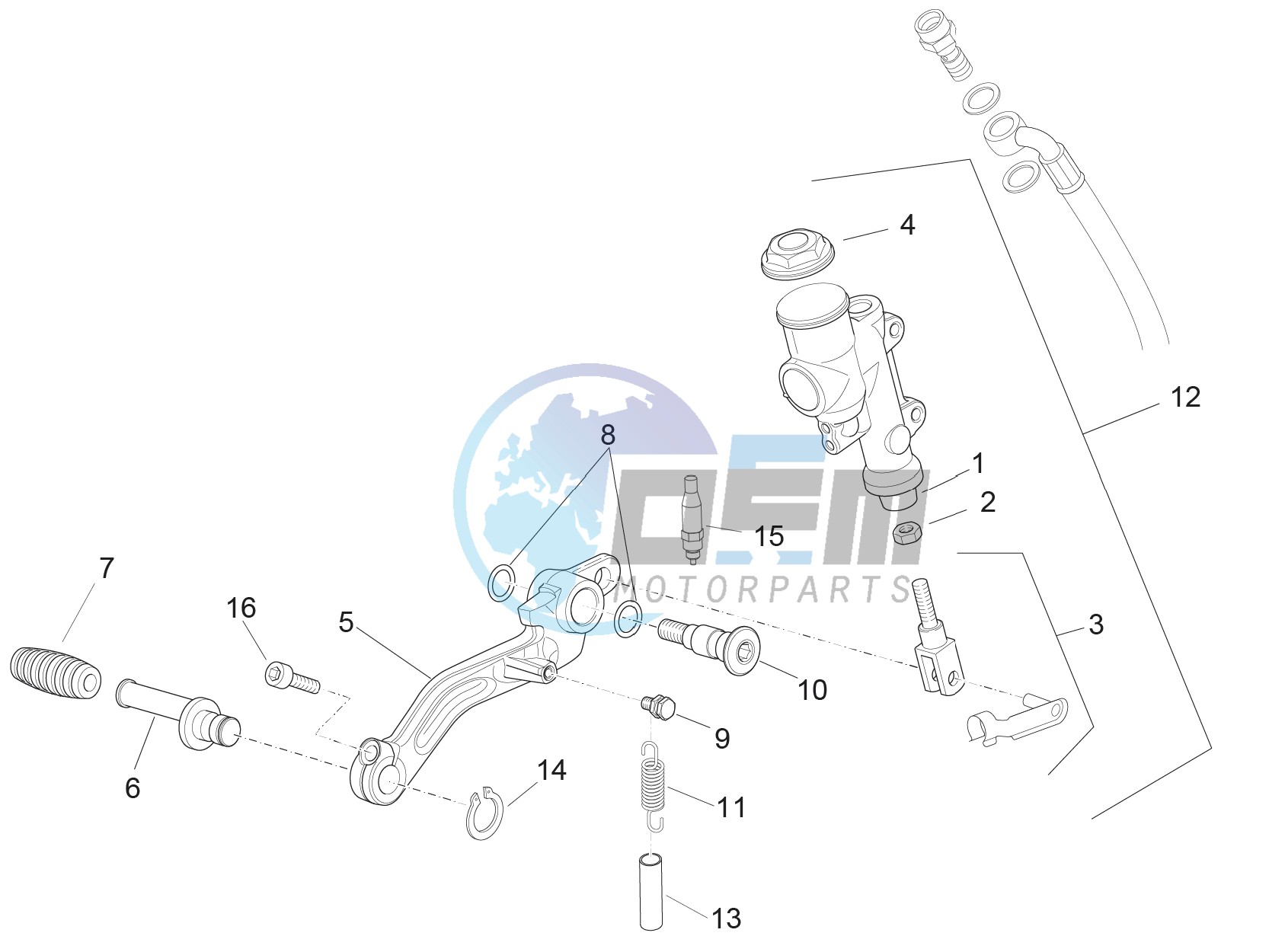 Rear master cylinder