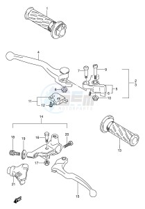 GS500E (E2) drawing HANDLE LEVER (MODEL L M N P R S T)