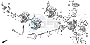 CBR600F4 drawing CARBURETOR (COMPONENT PARTS)