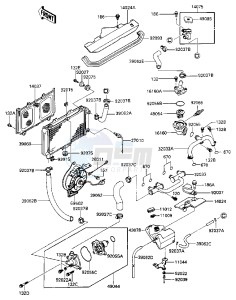 ZX 600 A [NINJA 600] (A1-A2) [NINJA 600] drawing RADIATOR_FAN_WATER PUMP -- E_NO. 029801-- -