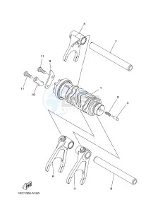 MT09 900 (1RC1 1RC2) drawing SHIFT CAM & FORK