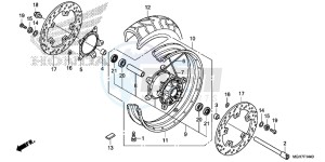 VFR1200XDLF CrossTourer - VFR1200X Dual Clutch 2ED - (2ED) drawing FRONT WHEEL