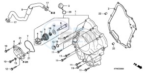 SH300A9 France - (F / ABS CMF) drawing RIGHT CRANKCASE COVER/ WATER PUMP