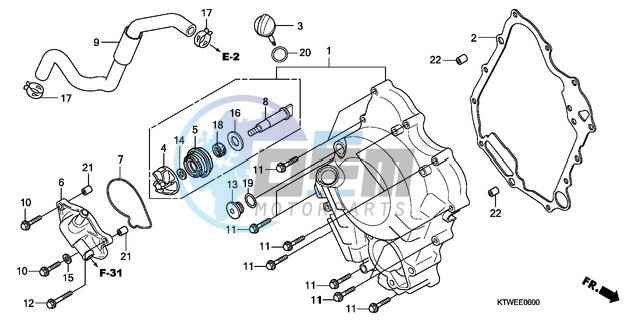 RIGHT CRANKCASE COVER/ WATER PUMP