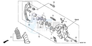 CBF600NA9 France - (F / ABS CMF) drawing FRONT BRAKE CALIPER (L.) (CBF600SA/NA)