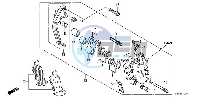 FRONT BRAKE CALIPER (L.) (CBF600SA/NA)