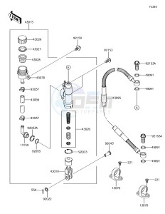 KX85-II KX85DJF EU drawing Rear Master Cylinder