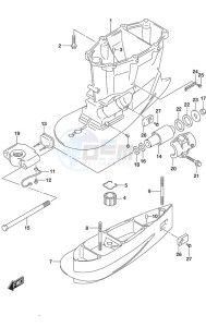 DF 250 drawing Drive Shaft Housing w/Transom (X) & (XX)