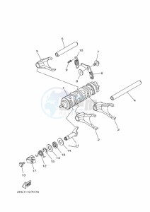 YXZ1000E YXZ1000R (B5J9) drawing SHIFT CAM & FORK