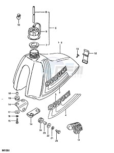 RM100 (N-T-X) drawing FUEL TANK (RM100N, RM100T)