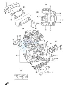 GZ250 (P19) drawing CYLINDER HEAD (MODEL K2)