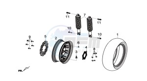 GTS 125I ABS drawing REAR WHEEL / REAR SUSPENSION