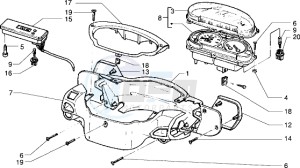 Skipper 125 my98 drawing Speedometers Kms. - handlebar cover