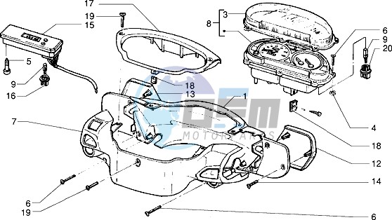 Speedometers Kms. - handlebar cover