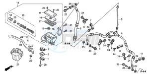 TRX420FM FOURTRAX drawing FR. BRAKE MASTER CYLINDER