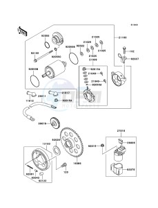 KLF250 KLF250A9F EU GB drawing Starter Motor