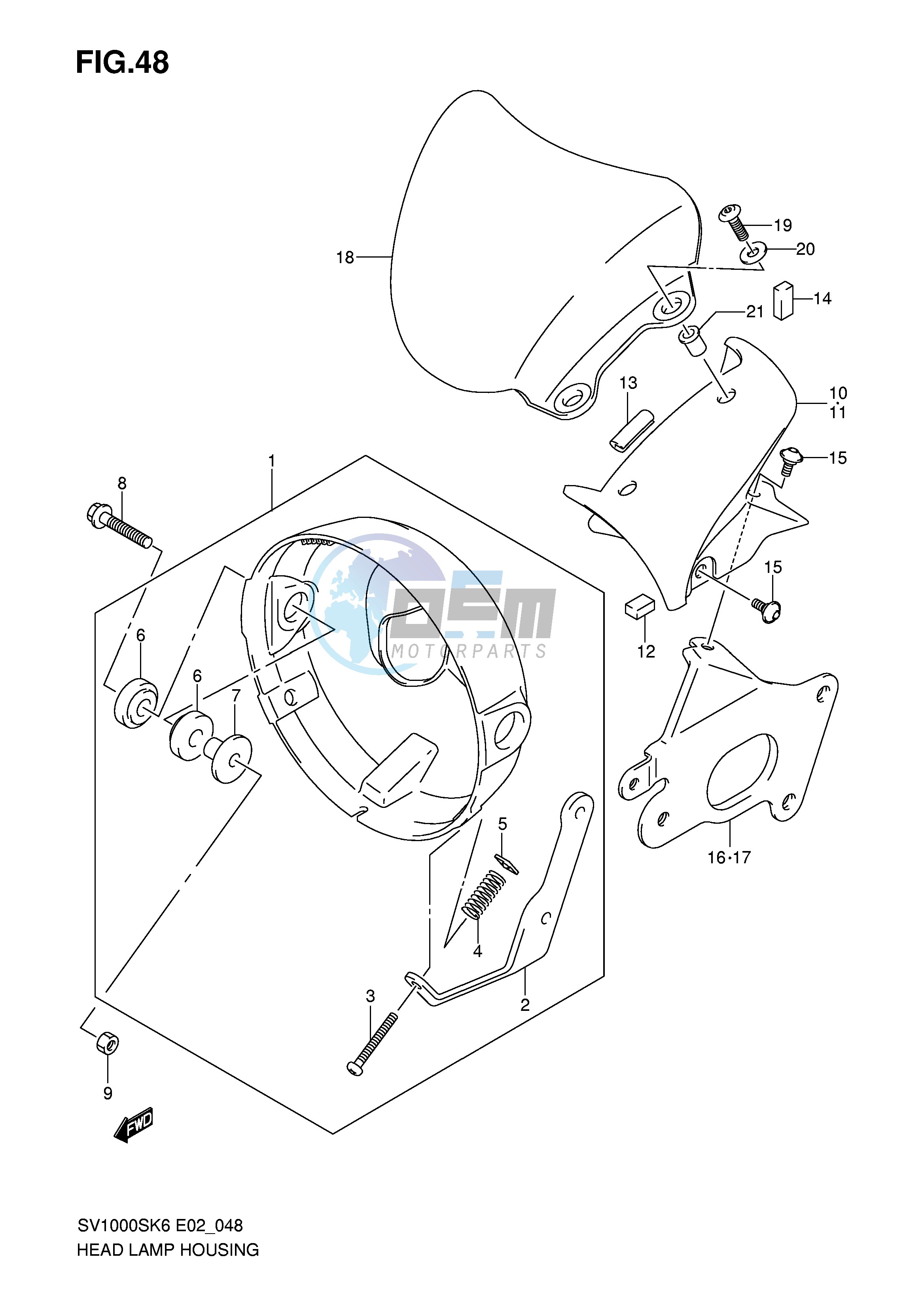 HEADLAMP HOUSING (SV1000)