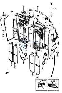 RM125 (E-F) drawing RADIATOR