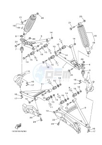 YXM700E YXM700PE YXM700PE (1XP4) drawing FRONT SUSPENSION & WHEEL