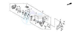 NSR125R drawing REAR BRAKE CALIPER