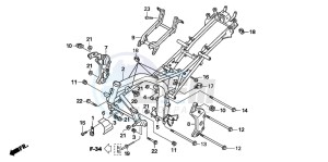 CBF600SA drawing FRAME BODY (CBF600S6/SA6/N6/NA6)