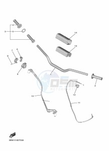 YZ250F (B7B2) drawing STEERING HANDLE & CABLE